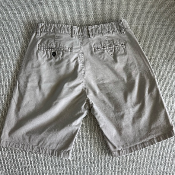 Men's Beige Flat Front Shorts - Picture 3 of 3